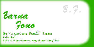 barna fono business card